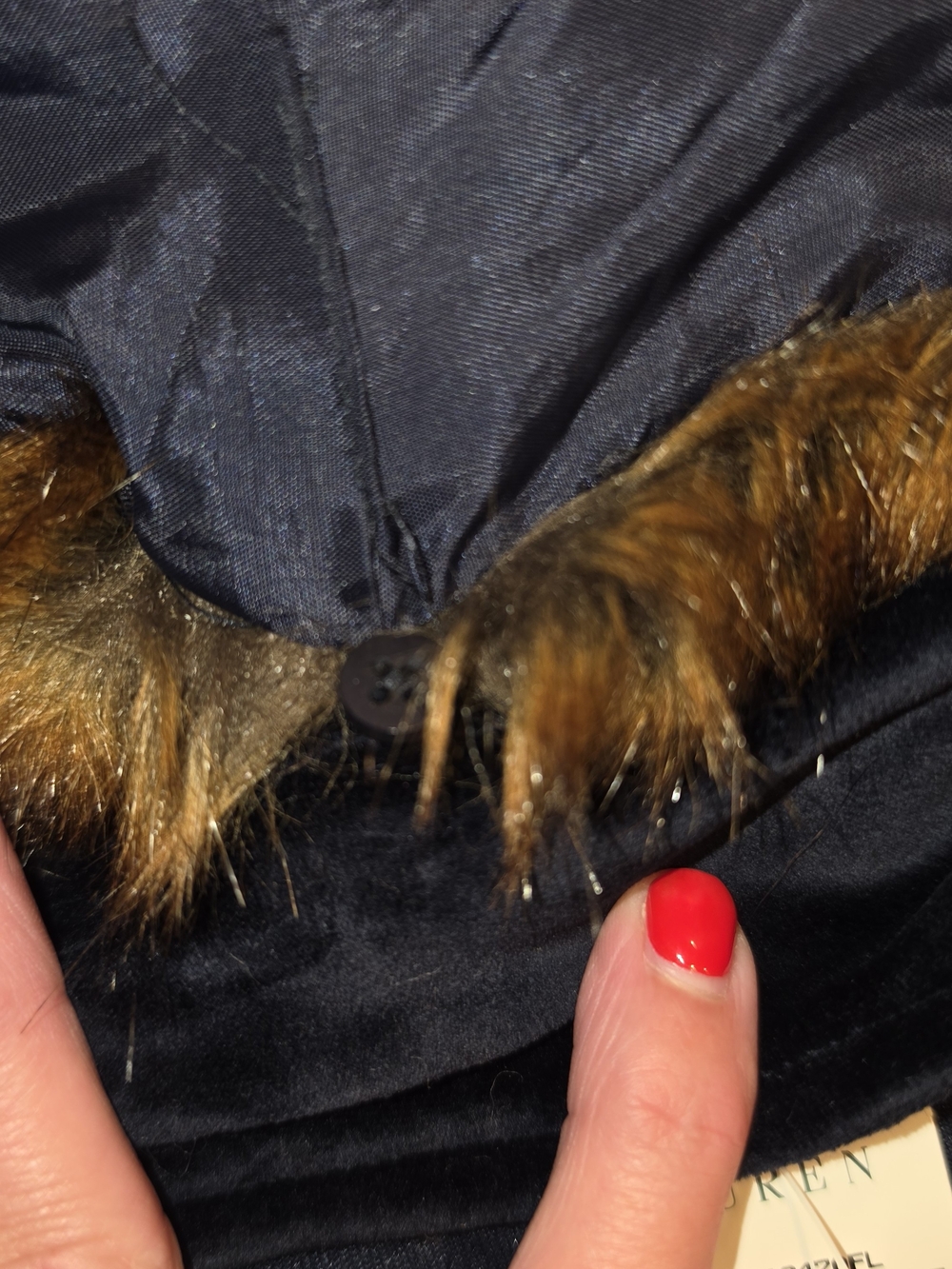 Ralph Lauren Velvet Bomber Jacket with Brown Faux Fur Collar - Picture 6 of 13